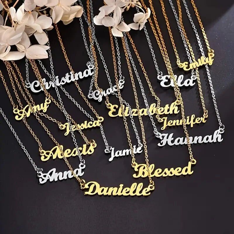 kalın yatay el yazısı kolyesi - 925 ayar gümüş