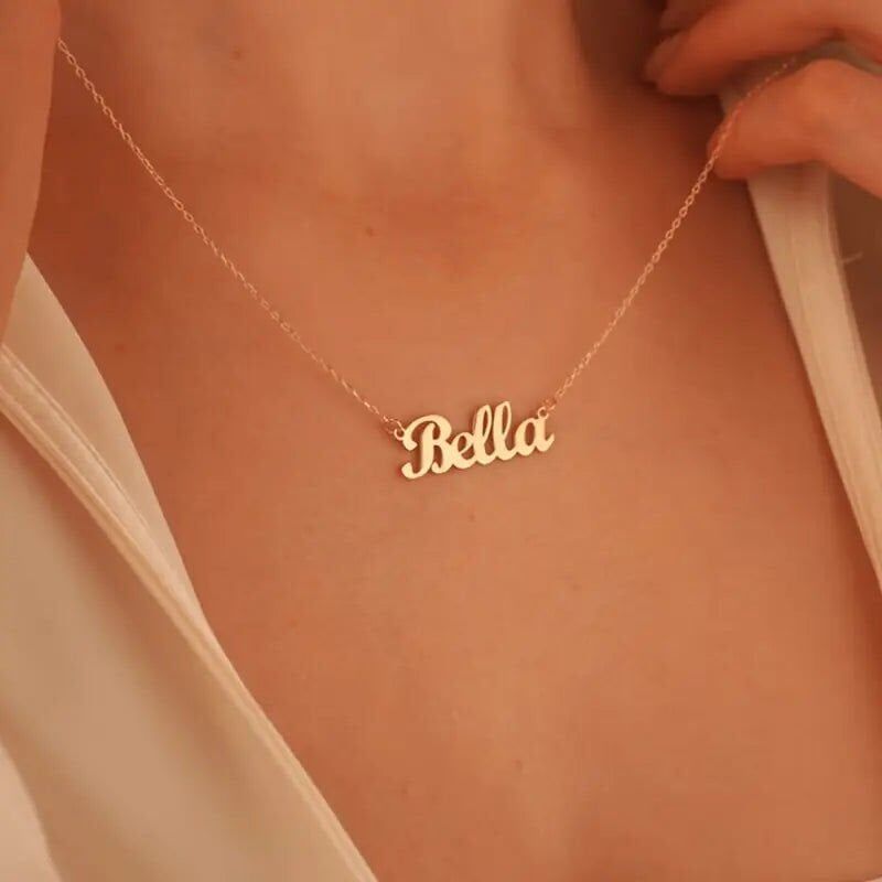 kalın yatay el yazısı kolyesi - 925 ayar gümüş