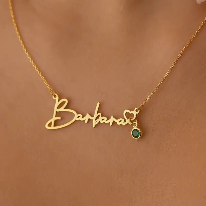 isimli doğum taşı kolye - 925 ayar gümüş