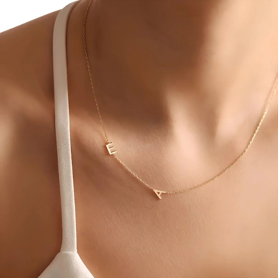 minimalist harf kolye - 925 ayar gümüş