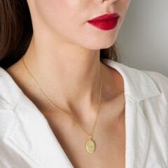 Harfli oval isim kolyesi