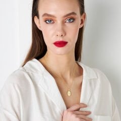 Harfli oval isim kolyesi