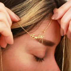 el yazısıyla yazılmış isim yatay gümüş zincir 925 gümüş