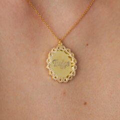 Ebedi plakalı harfli isim kolyesi