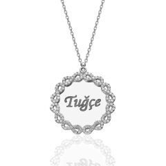 Ebedi plakalı harfli isim kolyesi