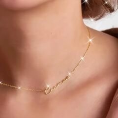 klasik harfli isim kolyesi - 925 ayar gümüş