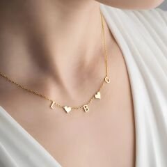 harf ve kalp kolye ucu-925 gümüş