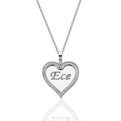 tabak taşlı harfli kalp kolye