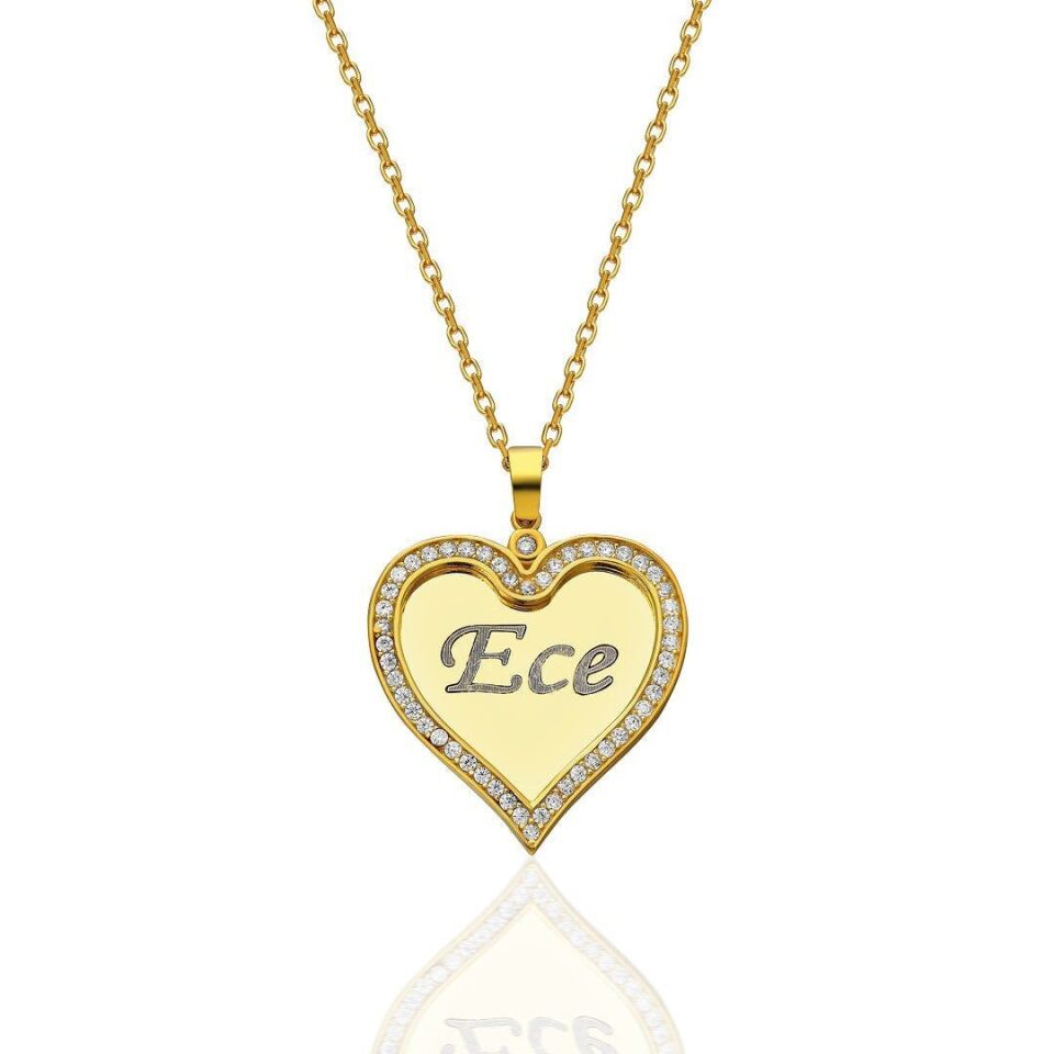 tabak taşlı harfli kalp kolye