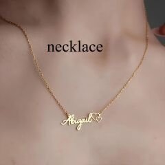 çift ​​kalp yazı kolyesi - 925 ayar gümüş