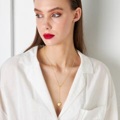 harf kalp harf kolye top zincirli