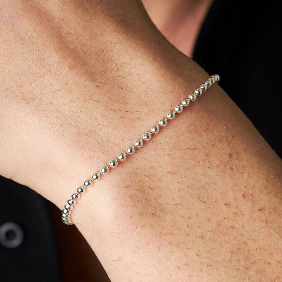 Top Zincir Bileklik - 925 Ayar Gümüş