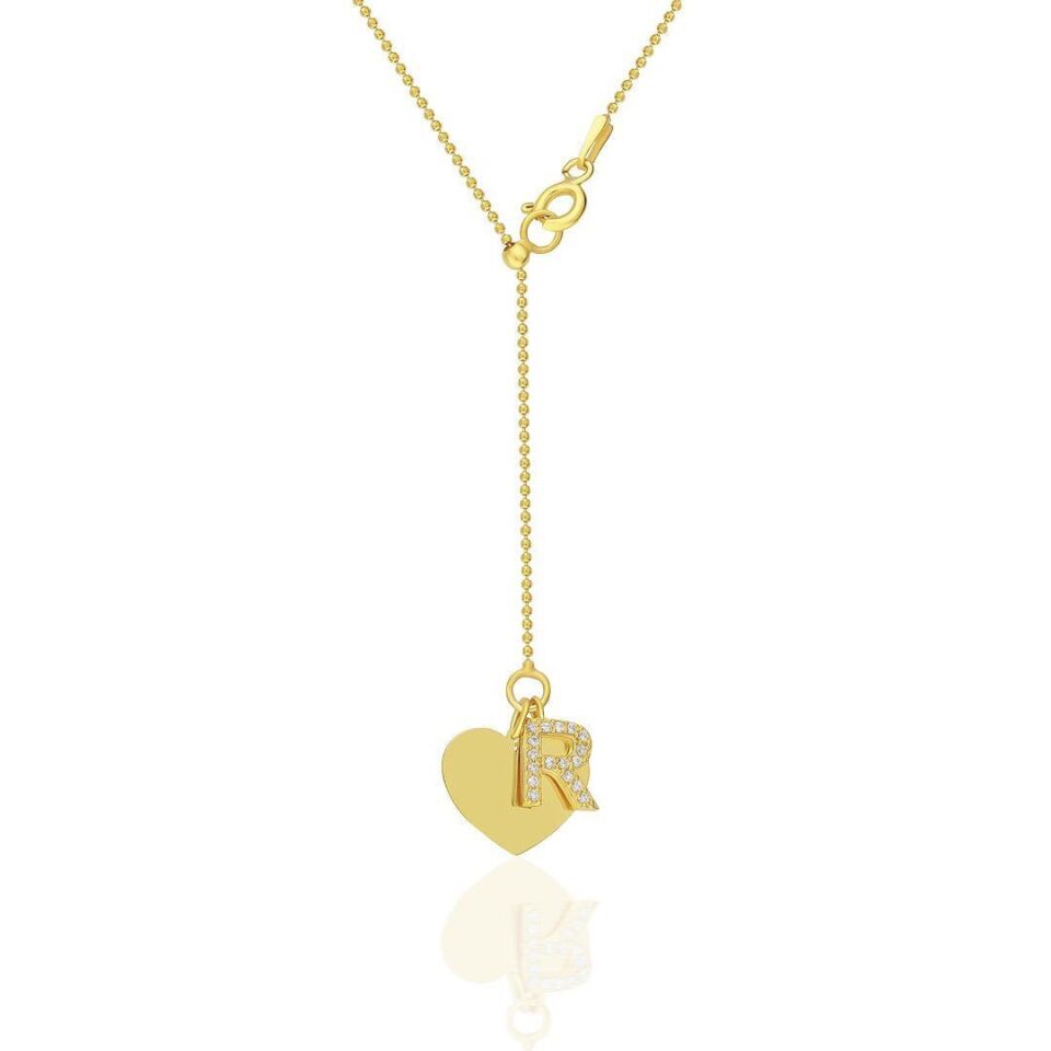 harf kalp harf kolye top zincirli