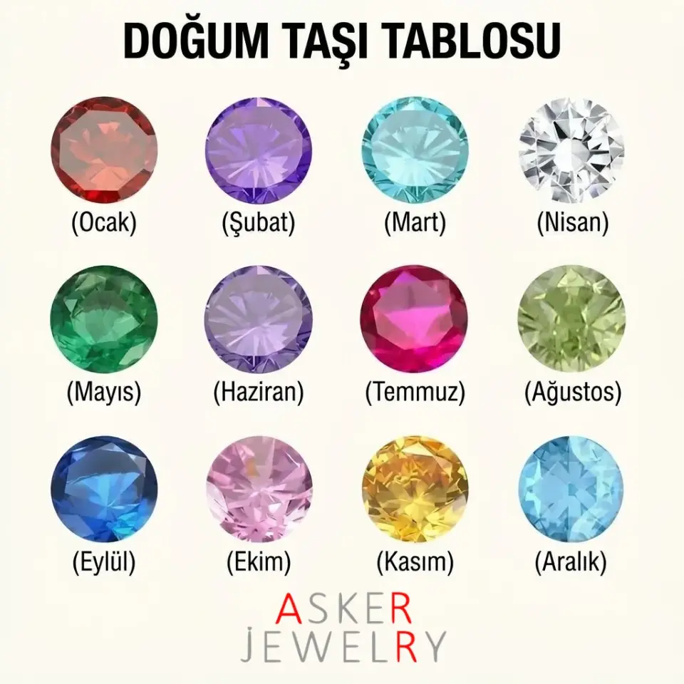 Detaylı Harflerle Doğum Taşı Kolyesi - 925 Ayar Gümüş