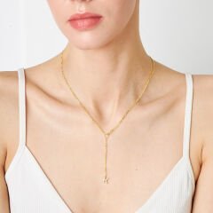 Y şeklinde taşlarla harf kolye