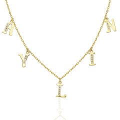 harf-yarım taş kolye-isim kolye