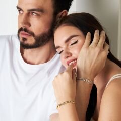 Küba zincir isim bileklik seti