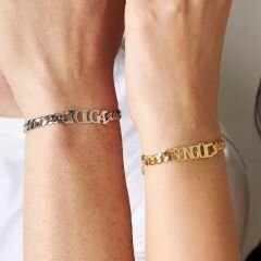 Küba zincir isim bileklik seti