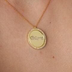 Taş plakalı isimli harfli kolye