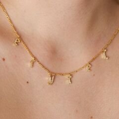 harfli gerdanlık zirkon taşlı isim kolyesi