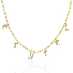 harfli gerdanlık zirkon taşlı isim kolyesi