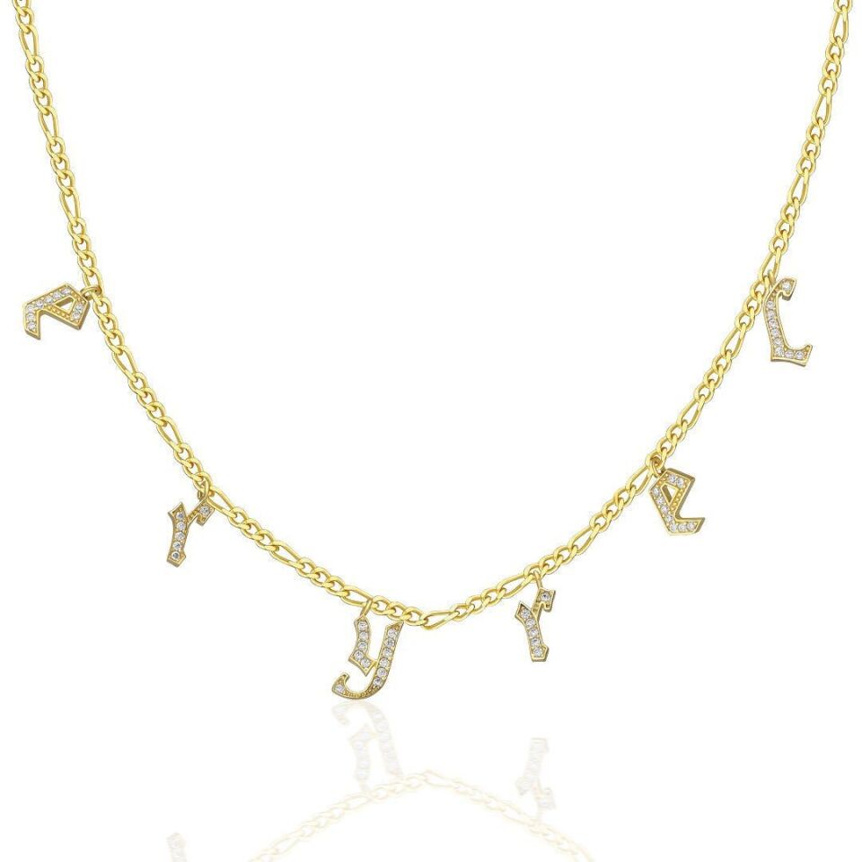 harfli gerdanlık zirkon taşlı isim kolyesi