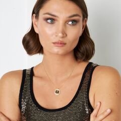 taş yüzüklü harf kolye