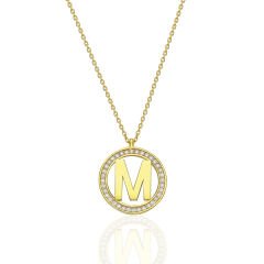 taş yüzüklü harf kolye