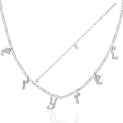 zirkon taşlı harf seti