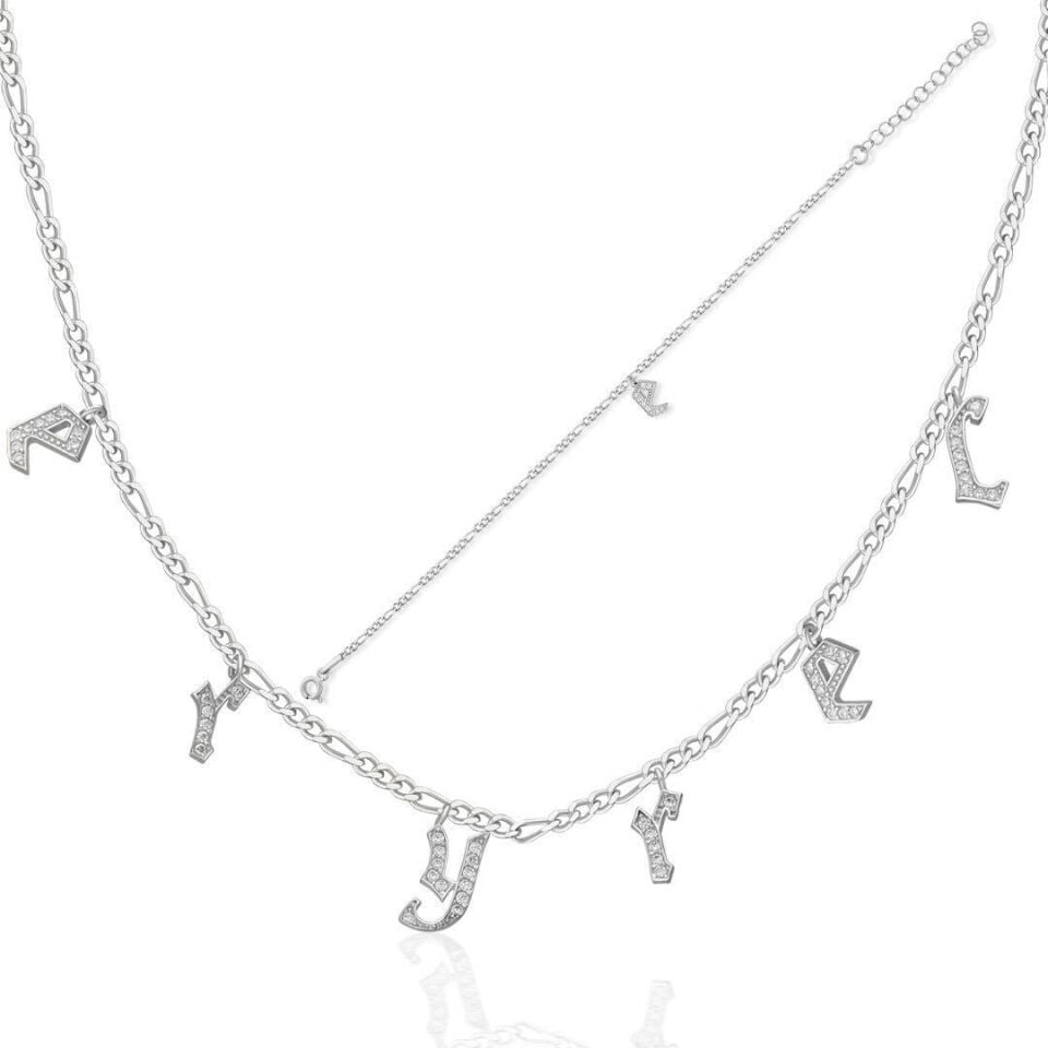 zirkon taşlı harf seti