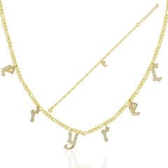 zirkon taşlı harf seti