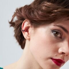 renkli damla taşlı kıkırdak küpeler