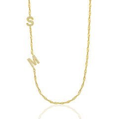 Singapur zincir çift harfli kolye