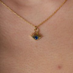 safir taşlı küçük kirpik zinciri