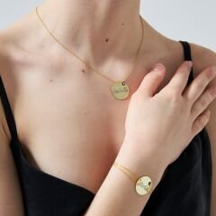 nazar boncuğu plaka isimli kolye seti