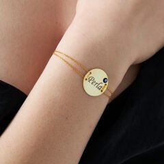 nazar boncuğu plaka isimli kolye seti