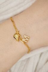 manyetik kalp harfli çift bilekliği