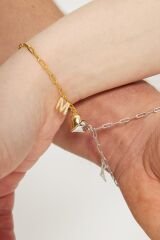 manyetik kalp harfli çift bilekliği