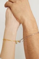 manyetik kalp harfli çift bilekliği