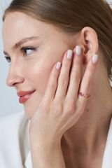 renkli taşlı çoklu baget yüzük