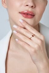 renkli tektaşlı baget yüzük