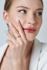 renkli tektaşlı baget yüzük