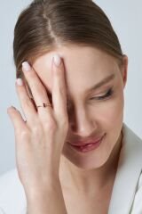 renkli tektaşlı baget yüzük