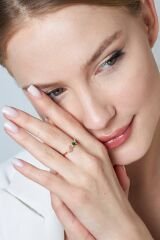 renkli taşlı baget yüzük 1