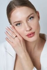 renkli taşlarla baget ve damla yüzük