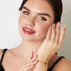 siyah taşlı yonca bileziği