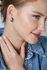 lacivert halka küpeler