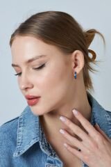 lacivert halka küpeler