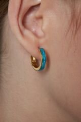 demirli mavi halka küpeler