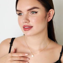 beyaz taşlı yonca kolye